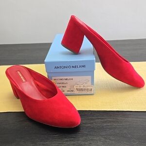 Antonio Melani Women's Red Suede Mules